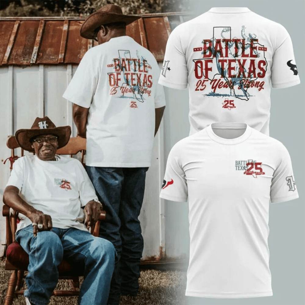 Dallas Cowboys x Houston Texans Merch Battle Of Texas 25 Years Strong 2026 T-Shirt Tee Gift 1 - Unicasport Dallas Cowboys x Houston Texans Merch Battle Of Texas 25 Years Strong 2026 T-Shirt Tee Gift