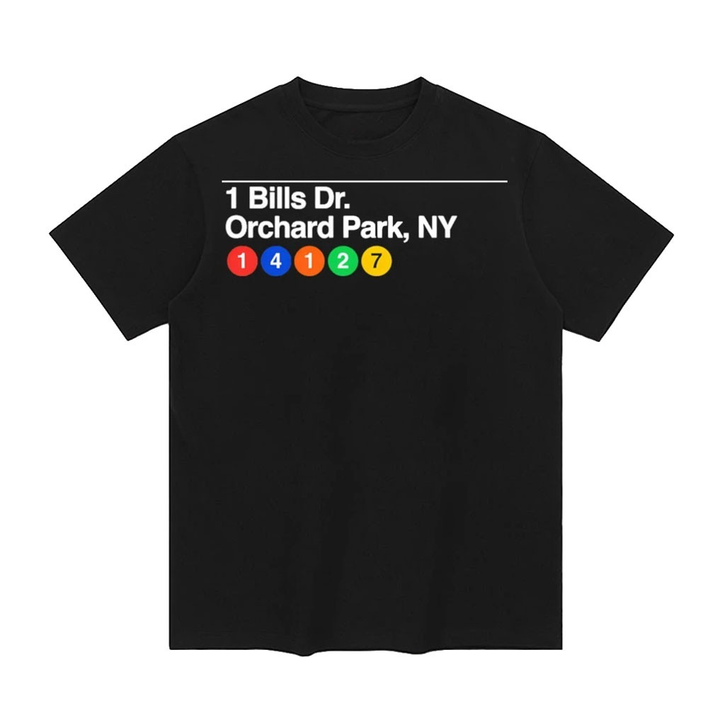 Buffalo Bills Highmark Stadium Address NYC Subway Style Graphic T-Shirt Buffalo Bills Merch 1 - Unicasport Buffalo Bills Highmark Stadium Address NYC Subway Style Graphic T-Shirt Buffalo Bills Merch