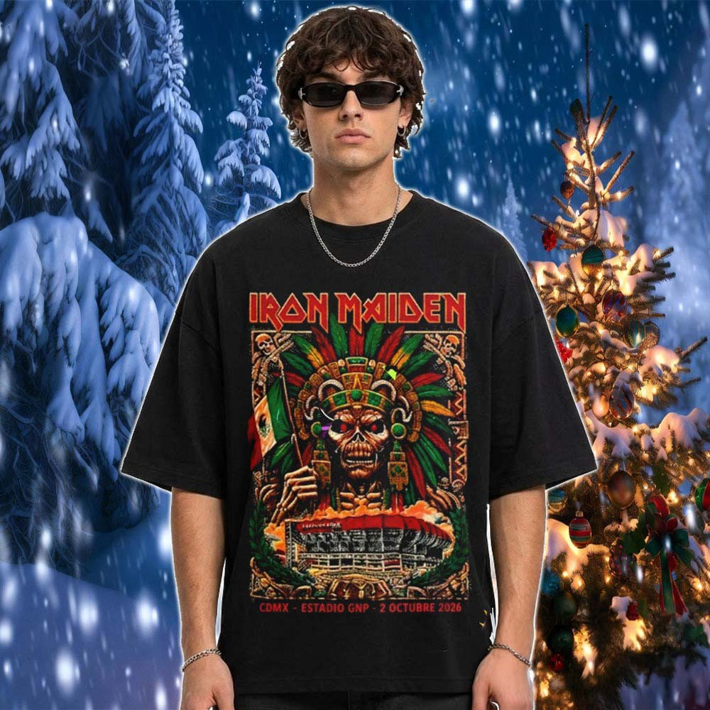 Iron Maiden Mexico 2026 CDMX Merch At Estadio GNP T-Shirt Gift For Rock Lover 1 - Unicasport Iron Maiden Mexico 2026 CDMX Merch At Estadio GNP T-Shirt Gift For Rock Lover