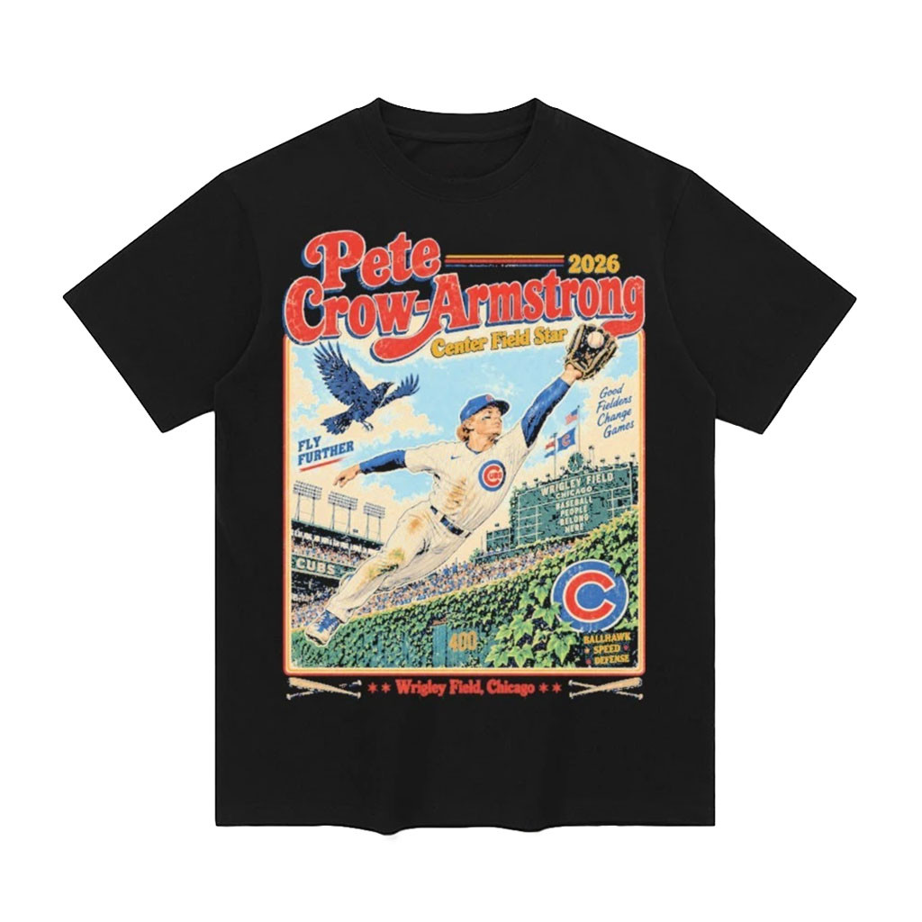 Pete Crow Armstrong Chicago Cubs Center Field Star Wrigley Field Vintage T-Shirt Cubs Merch 1 - Unicasport Pete Crow Armstrong Chicago Cubs Center Field Star Wrigley Field Vintage T-Shirt Cubs Merch