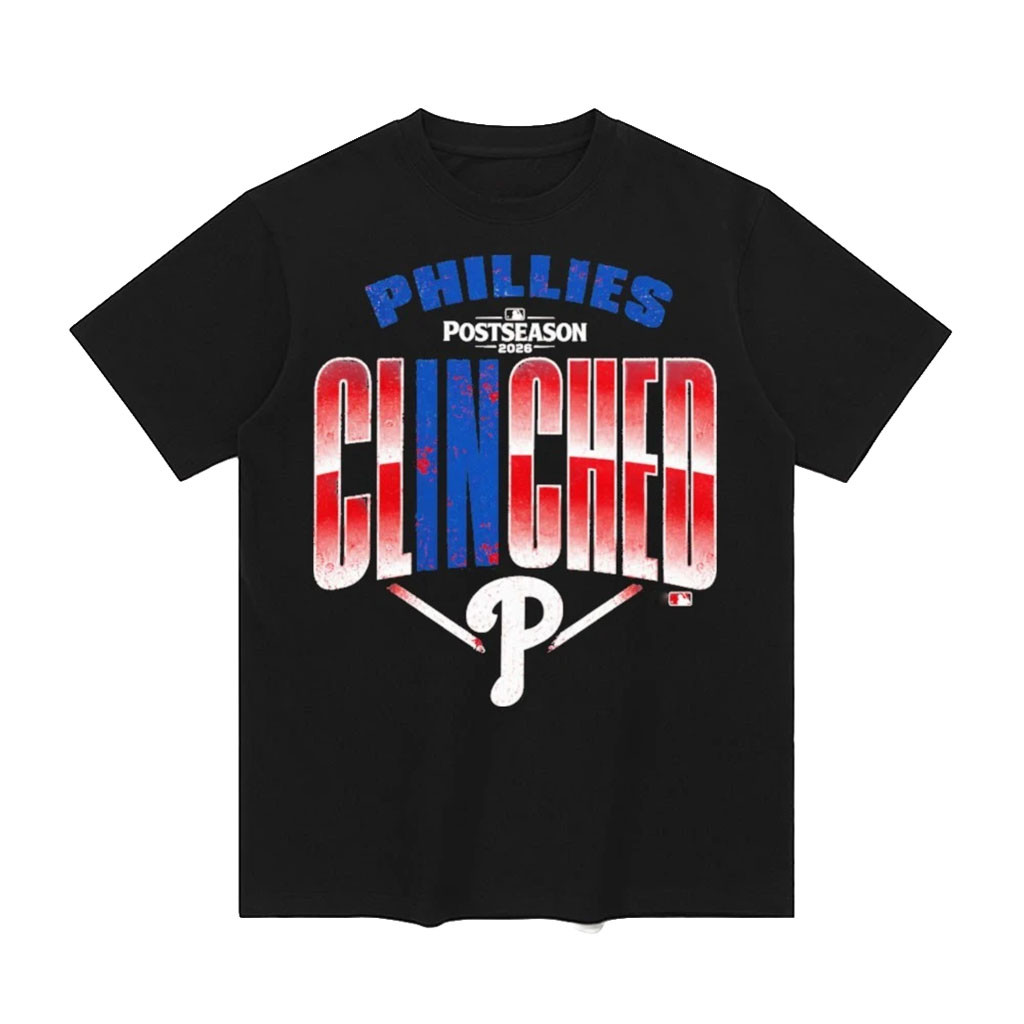Philadelphia Phillies Merch 2026 MLB Postseason Clinched October T-Shirt Baseball Fan Gifts 1 - Unicasport Philadelphia Phillies Merch 2026 MLB Postseason Clinched October T-Shirt Baseball Fan Gifts