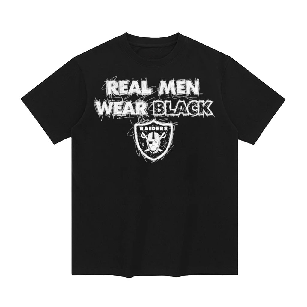 Real Men Wear Black T-Shirt Las Vegas Raiders Merch Gift Ideas For Football Fan 1 - Unicasport Real Men Wear Black T-Shirt Las Vegas Raiders Merch Gift Ideas For Football Fan