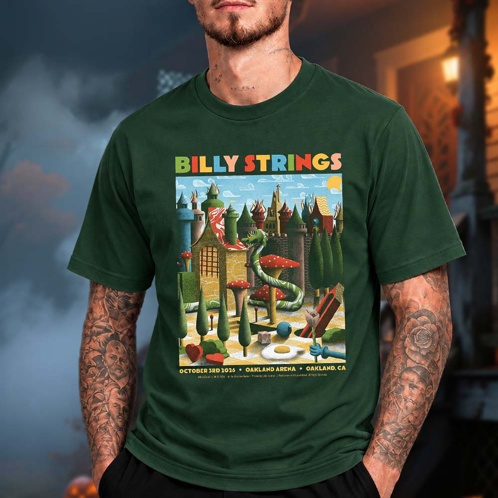 Billy Strings Merch At Oakland Arena 2026 Art By Christian Taylor T-Shirt Gift For Music Lover
