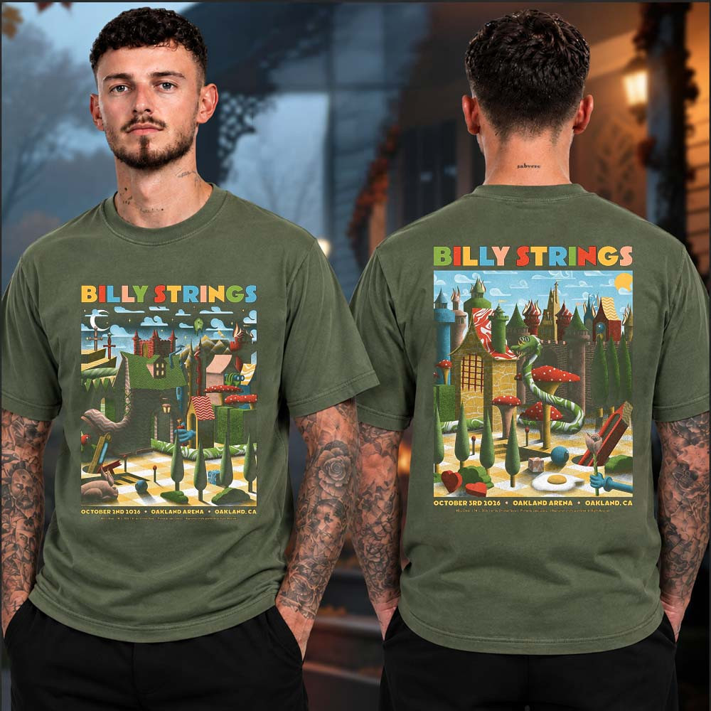 Billy Strings Merch And 2 At Oakland Arena In Oakland CA 2026 Art By Christian Taylor T-Shirt Fans Gear 1 - Unicasport Billy Strings Merch And 2 At Oakland Arena In Oakland CA 2026 Art By Christian Taylor T-Shirt Fans Gear