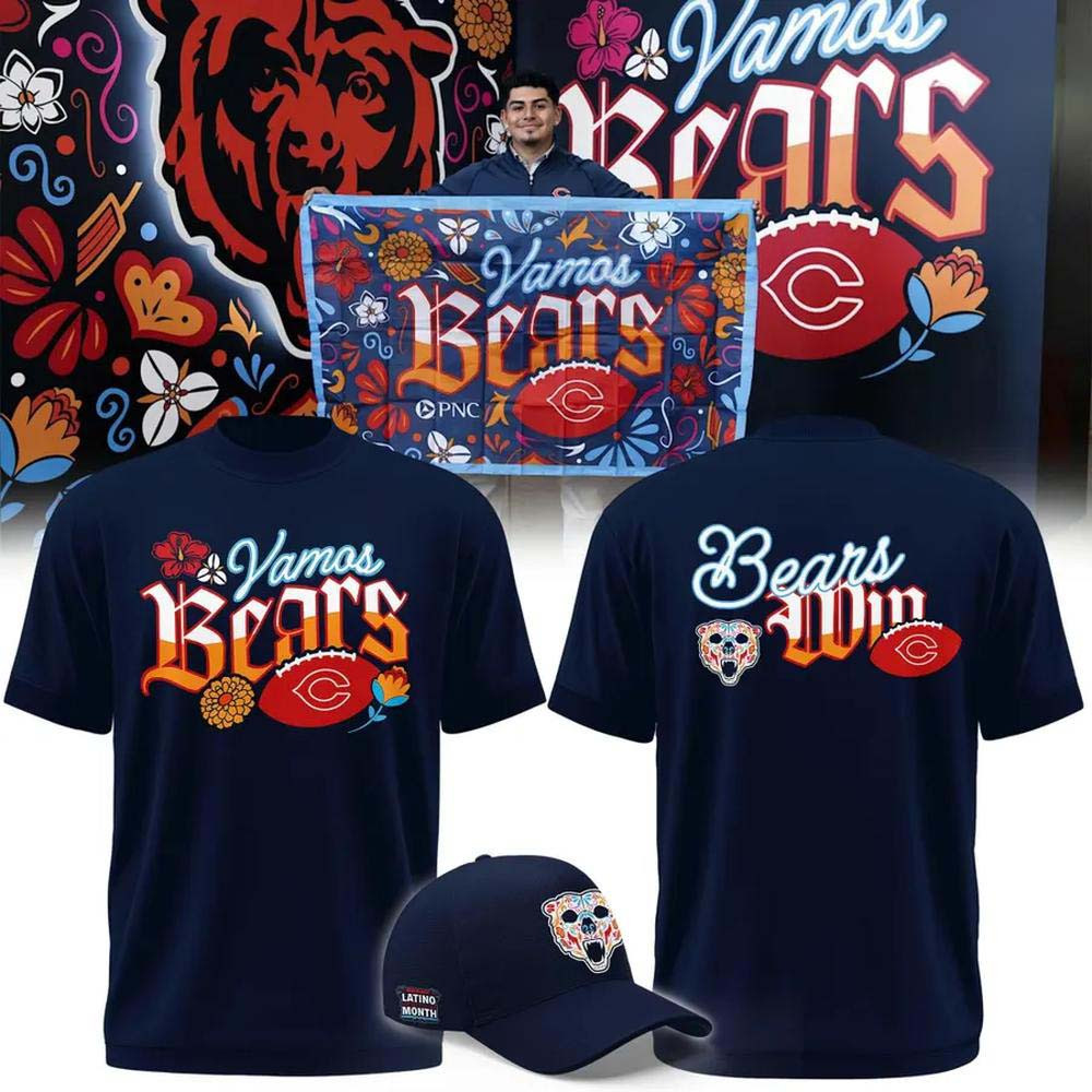 Chicago Bears Merch Latino Heritage Month Vamos Bears 2026 T-Shirt Gift For Fans 1 - Unicasport Chicago Bears Merch Latino Heritage Month Vamos Bears 2026 T-Shirt Gift For Fans