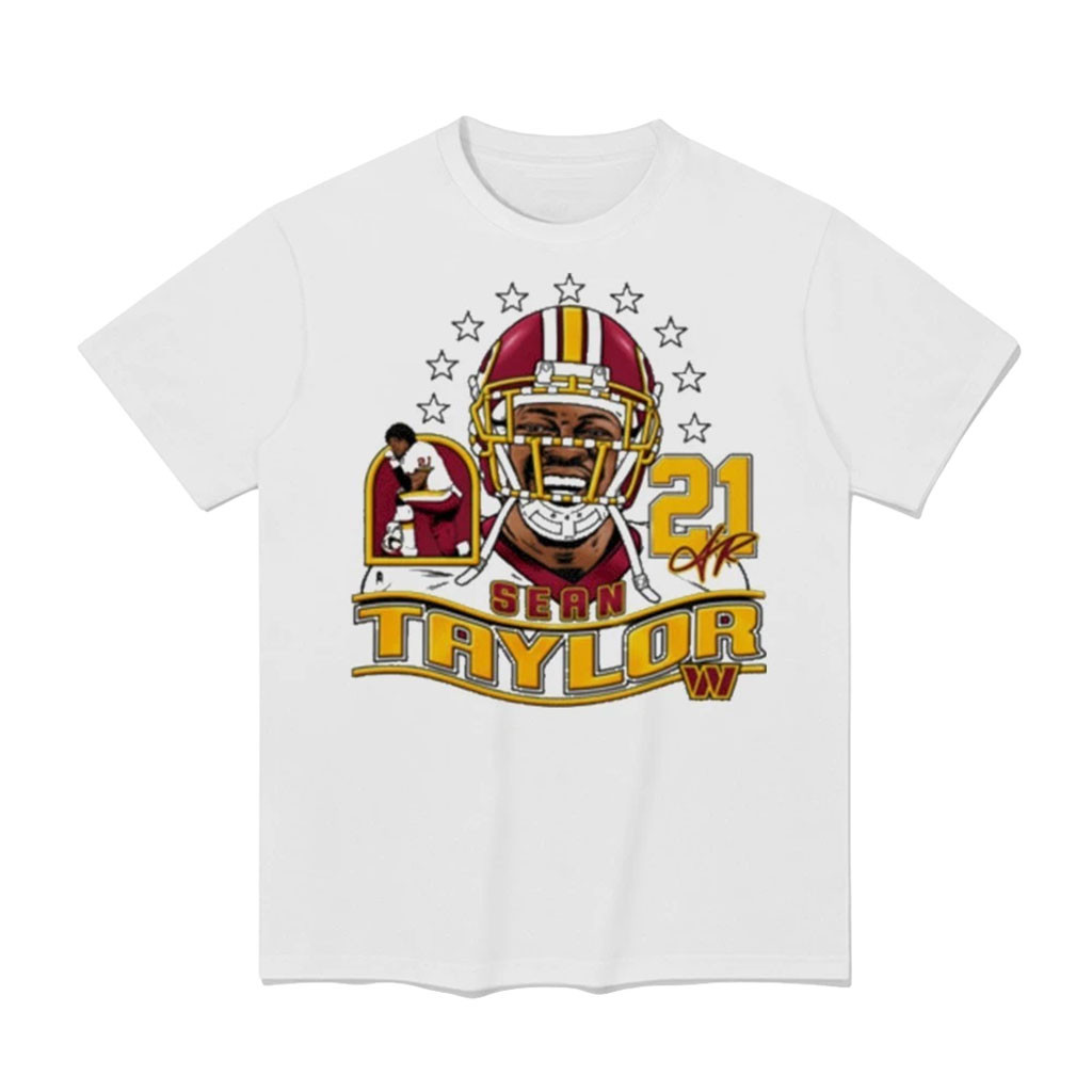 Sean Taylor Washington Commanders Football Player Helmet Stars Portrait T-Shirt Commanders Merch