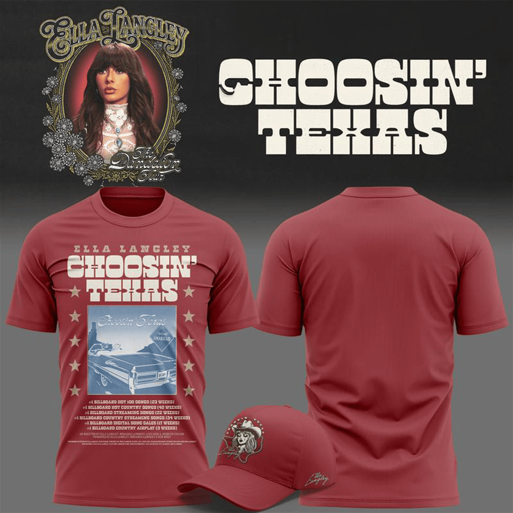 Ella Langley Merch Choosin Texas The Dandelion Tour 2026 T-Shirt Best Tee Gift 1 - Unicasport Ella Langley Merch Choosin Texas The Dandelion Tour 2026 T-Shirt Best Tee Gift
