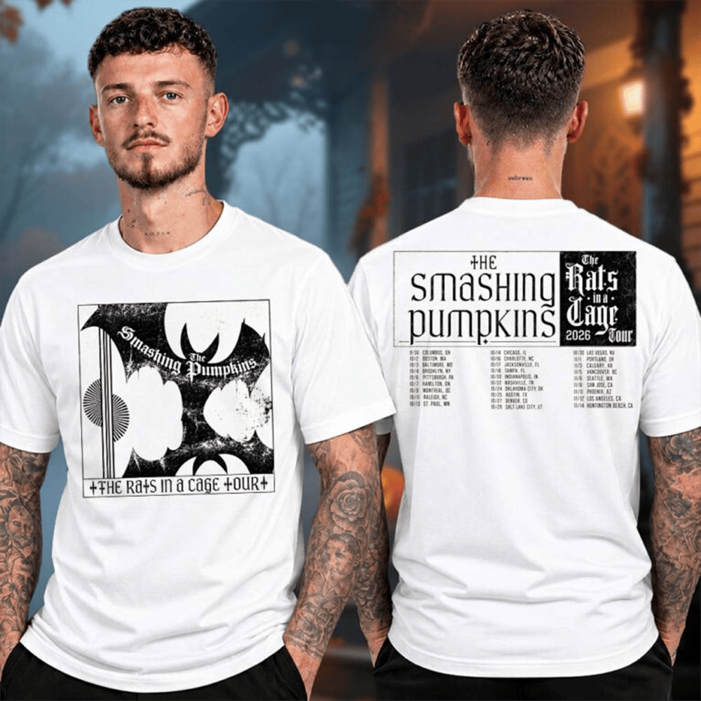 The Smashing Pumpkins Merch The Rast In A Cage Tour 2026 Dateback T-Shirt Gift For Him 1 - Unicasport The Smashing Pumpkins Merch The Rast In A Cage Tour 2026 Dateback T-Shirt Gift For Him