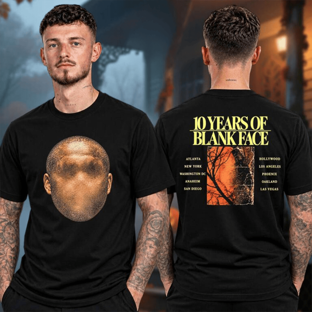 ScHoolboy Q Merch 10 Years Of Blank Face LP Tour 2026 No Face T-Shirt Gift For Concert Lovers 1 - Unicasport ScHoolboy Q Merch 10 Years Of Blank Face LP Tour 2026 No Face T-Shirt Gift For Concert Lovers