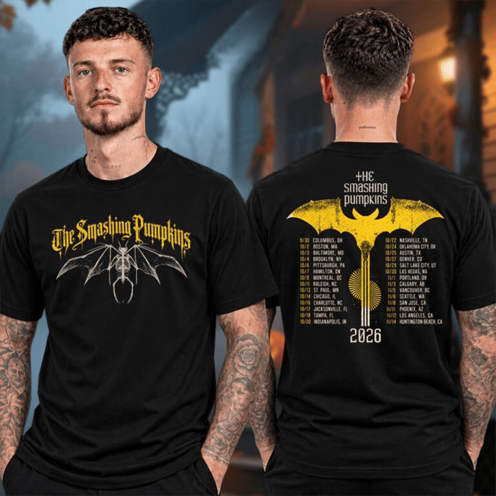 The Smashing Pumpkins Merch The Rast In A Cage Tour 2026 Skeleton Bat Tour Dates T-Shirt Rock Fans Gift 1 - Unicasport The Smashing Pumpkins Merch The Rast In A Cage Tour 2026 Skeleton Bat Tour Dates T-Shirt Rock Fans Gift