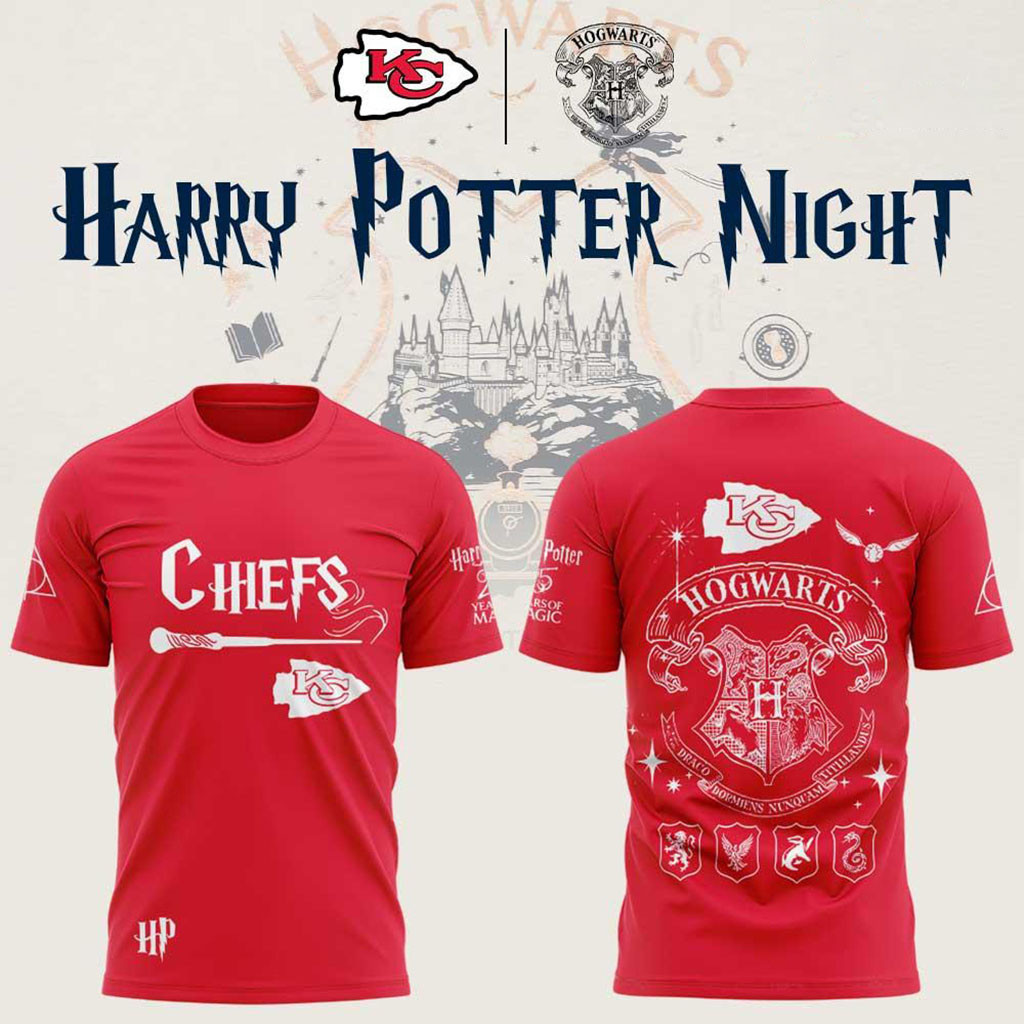 Kansas City Chiefs Harry Potter Night 2026 T-Shirt Hogwarts Crest Shirt KC Chiefs Merch 1 - Unicasport Kansas City Chiefs Harry Potter Night 2026 T-Shirt Hogwarts Crest Shirt KC Chiefs Merch