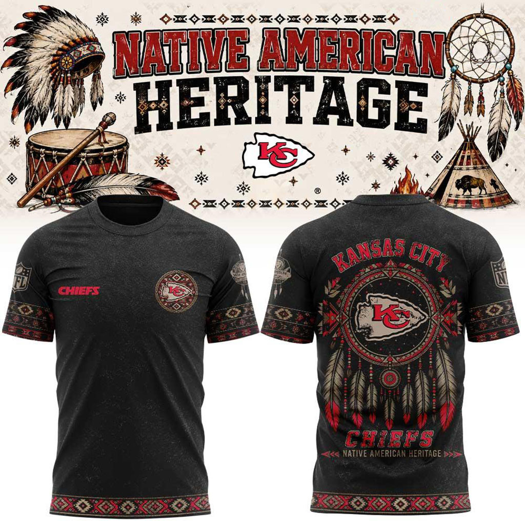 Kansas City Chiefs Native American Heritage T-Shirt KC Chiefs Merch Best Gifts For Football Fan 1 - Unicasport Kansas City Chiefs Native American Heritage T-Shirt KC Chiefs Merch Best Gifts For Football Fan