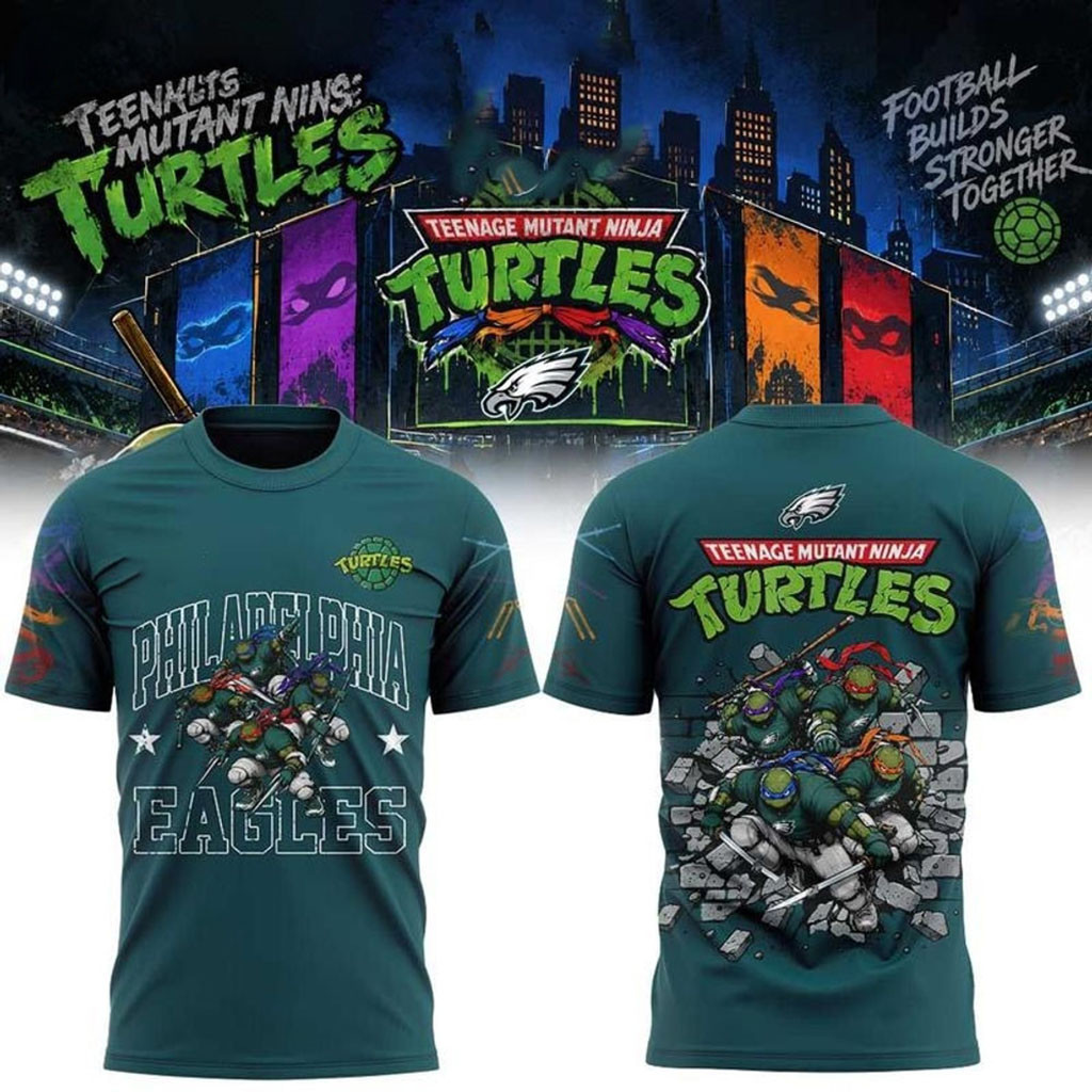 Philadelphia Eagles X Teenage Mutant Ninja Turtles 2026 Graphic T-Shirt Philly Eagles Merch 1 - Unicasport Philadelphia Eagles X Teenage Mutant Ninja Turtles 2026 Graphic T-Shirt Philly Eagles Merch