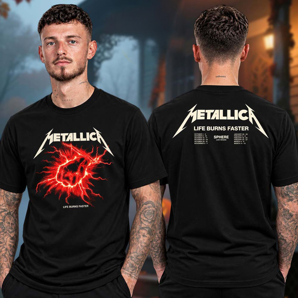 Metallica Merch Las Vegas Sphere Lightning Punch Shirt Heavy Metal Concert Outfit Fans Gifts 1 - Unicasport Metallica Merch Las Vegas Sphere Lightning Punch Shirt Heavy Metal Concert Outfit Fans Gifts