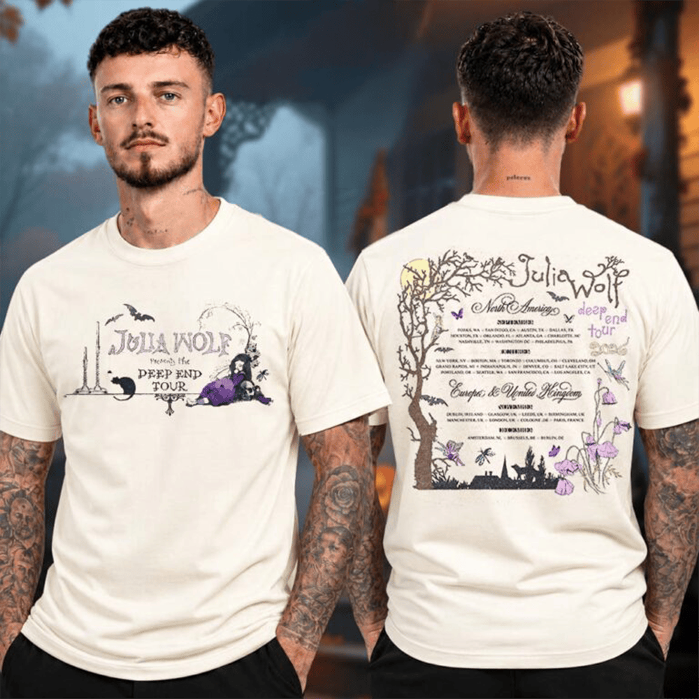 Julia Wolf Merch Deep End World Tour 2026 Dateback T-Shirt Concert Fans Gift 1 - Unicasport Julia Wolf Merch Deep End World Tour 2026 Dateback T-Shirt Concert Fans Gift