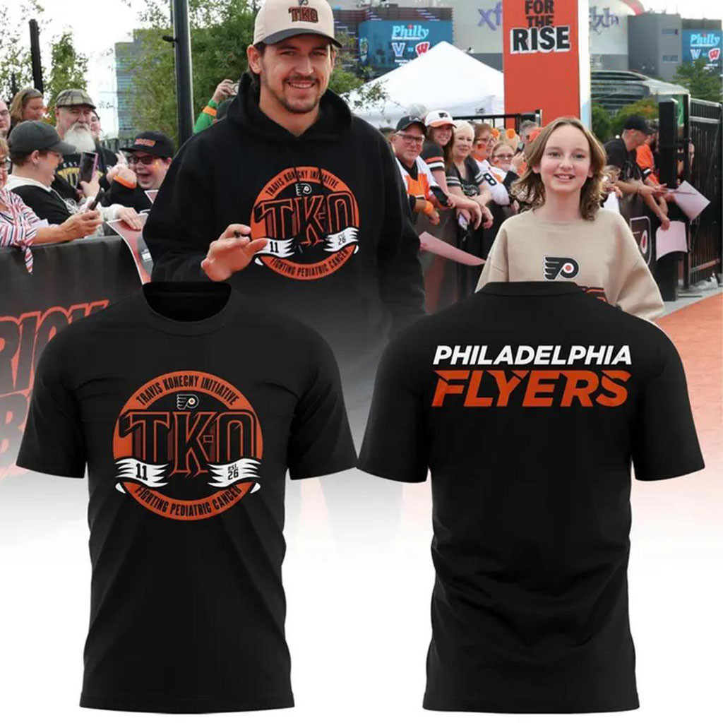 Philadelphia Flyers TK-O Cancer Black T-Shirt Philadelphia Flyers Merch Gift For Hockey Lovers 1 - Unicasport Philadelphia Flyers TK-O Cancer Black T-Shirt Philadelphia Flyers Merch Gift For Hockey Lovers