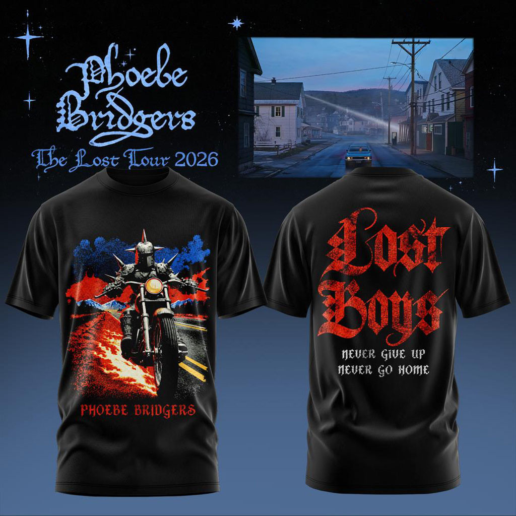 Phoebe Bridgers The Lost Tour 2026 Shirt Never Give Up Never Go Home Tee Phoebe Bridgers Merch 1 - Unicasport Phoebe Bridgers The Lost Tour 2026 Shirt Never Give Up Never Go Home Tee Phoebe Bridgers Merch