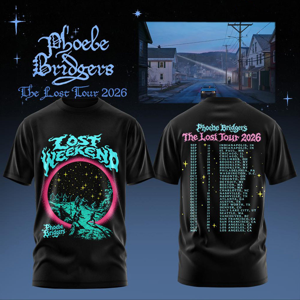 Phoebe Bridgers The Lost Tour 2026 Tour Dates T-Shirt Phoebe Bridgers Merch Music Fan Gifts 1 - Unicasport Phoebe Bridgers The Lost Tour 2026 Tour Dates T-Shirt Phoebe Bridgers Merch Music Fan Gifts
