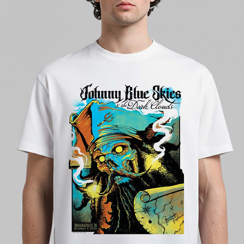 Johnny Blue Skies And The Dark Clouds Merch Indianapolis IN Event Poster Graphic Shirt 1 - Unicasport Johnny Blue Skies And The Dark Clouds Merch Indianapolis IN Event Poster Graphic Shirt
