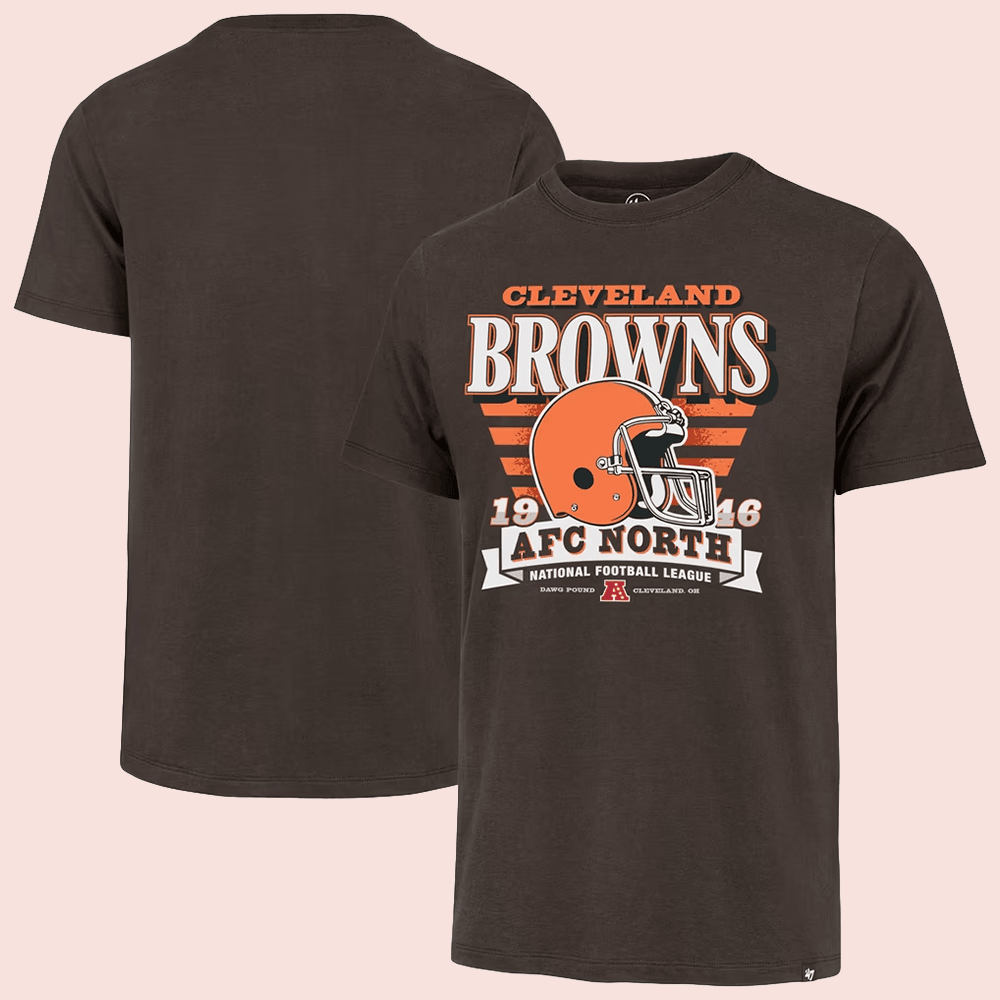 Cleveland Browns Merch Brown Cleveland Browns Stripe Splash Franklin Throwback T-Shirt Fans Gift 1 - Unicasport Cleveland Browns Merch Brown Cleveland Browns Stripe Splash Franklin Throwback T-Shirt Fans Gift