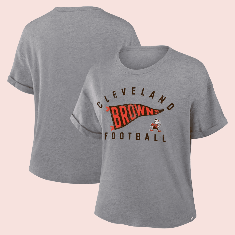 Cleveland Browns Merch Cleveland Browns Pennant Wave Tribute Tri-Blend T-Shirt Fanatics Fans Gift 1 - Unicasport Cleveland Browns Merch Cleveland Browns Pennant Wave Tribute Tri-Blend T-Shirt Fanatics Fans Gift