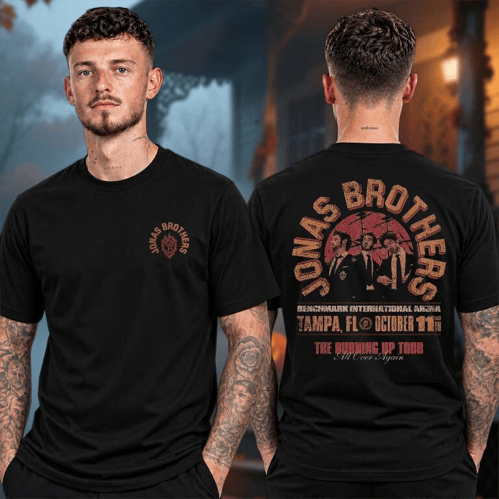 Jonas Brothers Merch Burning Up All Over Again Tampa FL CityT-Shirt Gift For Pop Music Fans 1 - Unicasport Jonas Brothers Merch Burning Up All Over Again Tampa FL CityT-Shirt Gift For Pop Music Fans