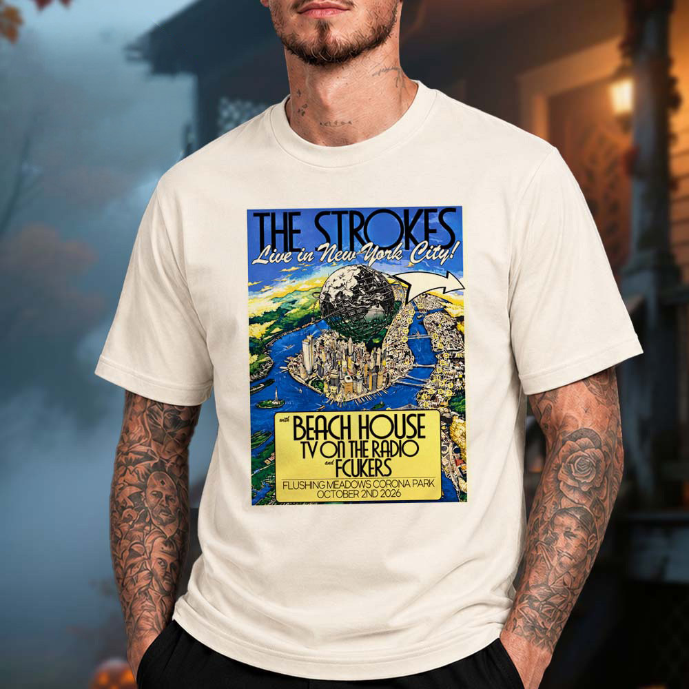 The Strokes Merch Live In New York City Event Poster Graphic Shirt The Strokes Concert Apparel 1 - Unicasport The Strokes Merch Live In New York City Event Poster Graphic Shirt The Strokes Concert Apparel