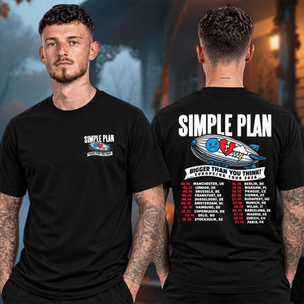 Simple Plan Merch Bigger Than You Think Europe UK Tour 2026 Air Balloon Tour Dates T-Shirt Concert Gift 1 - Unicasport Simple Plan Merch Bigger Than You Think Europe UK Tour 2026 Air Balloon Tour Dates T-Shirt Concert Gift