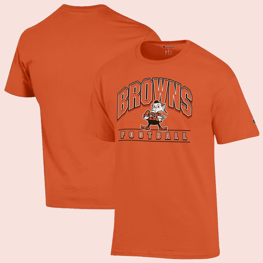 Cleveland Browns Merch Champion Orange Cleveland Browns Football T-Shirt Gift For Supporters 1 - Unicasport Cleveland Browns Merch Champion Orange Cleveland Browns Football T-Shirt Gift For Supporters
