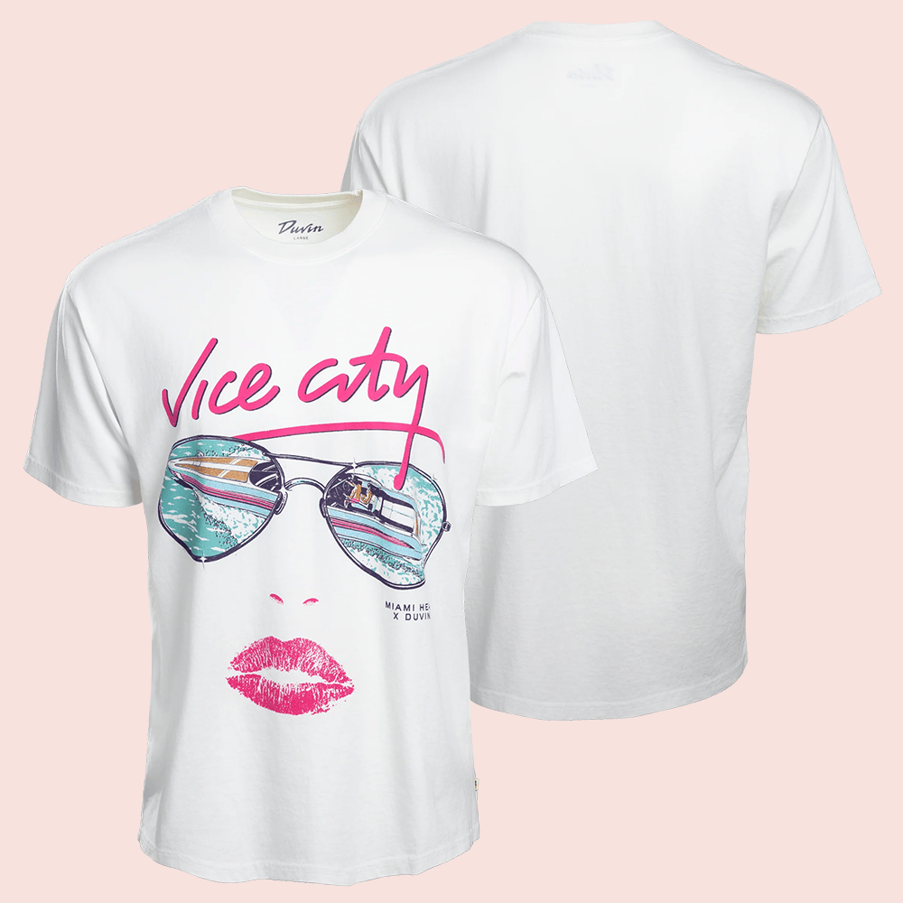 Vice City Merch Miami Heat Vice City Sunglasses T-Shirt Gift For Basketball Enthusiasts 1 - Unicasport Vice City Merch Miami Heat Vice City Sunglasses T-Shirt Gift For Basketball Enthusiasts