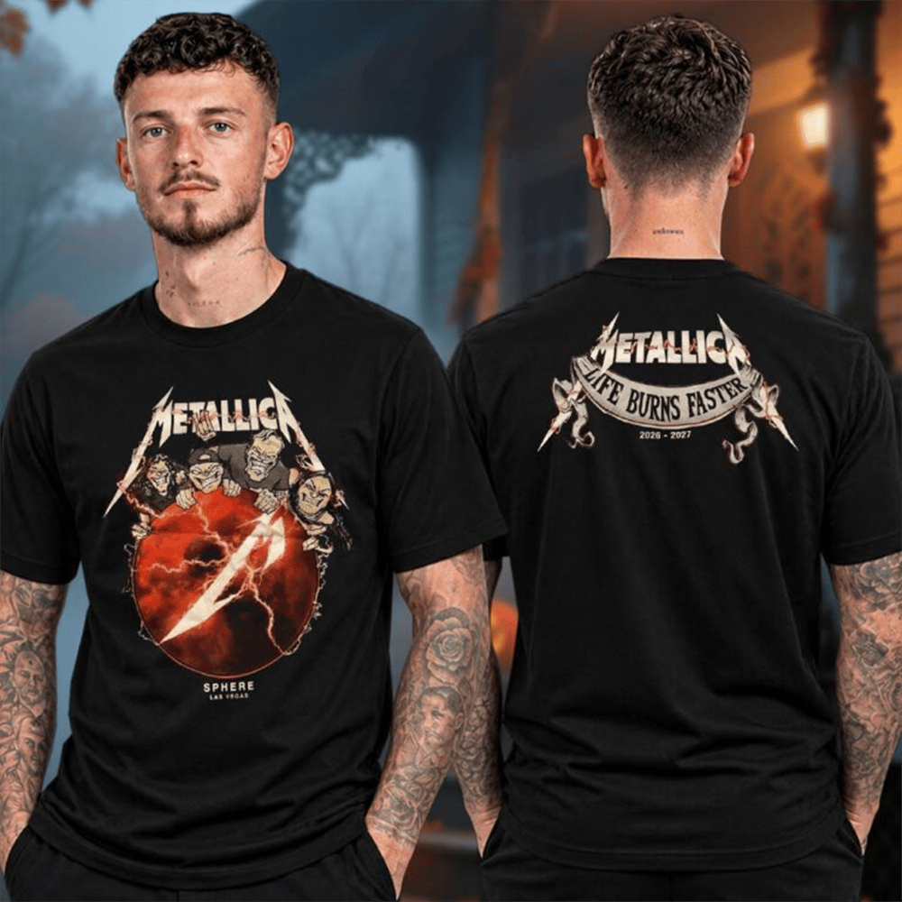 Metallica Merch Las Vegas 2026 Sphere Life Burns Faster T-Shirt Gift For Heavy Metal Fans 1 - Unicasport Metallica Merch Las Vegas 2026 Sphere Life Burns Faster T-Shirt Gift For Heavy Metal Fans