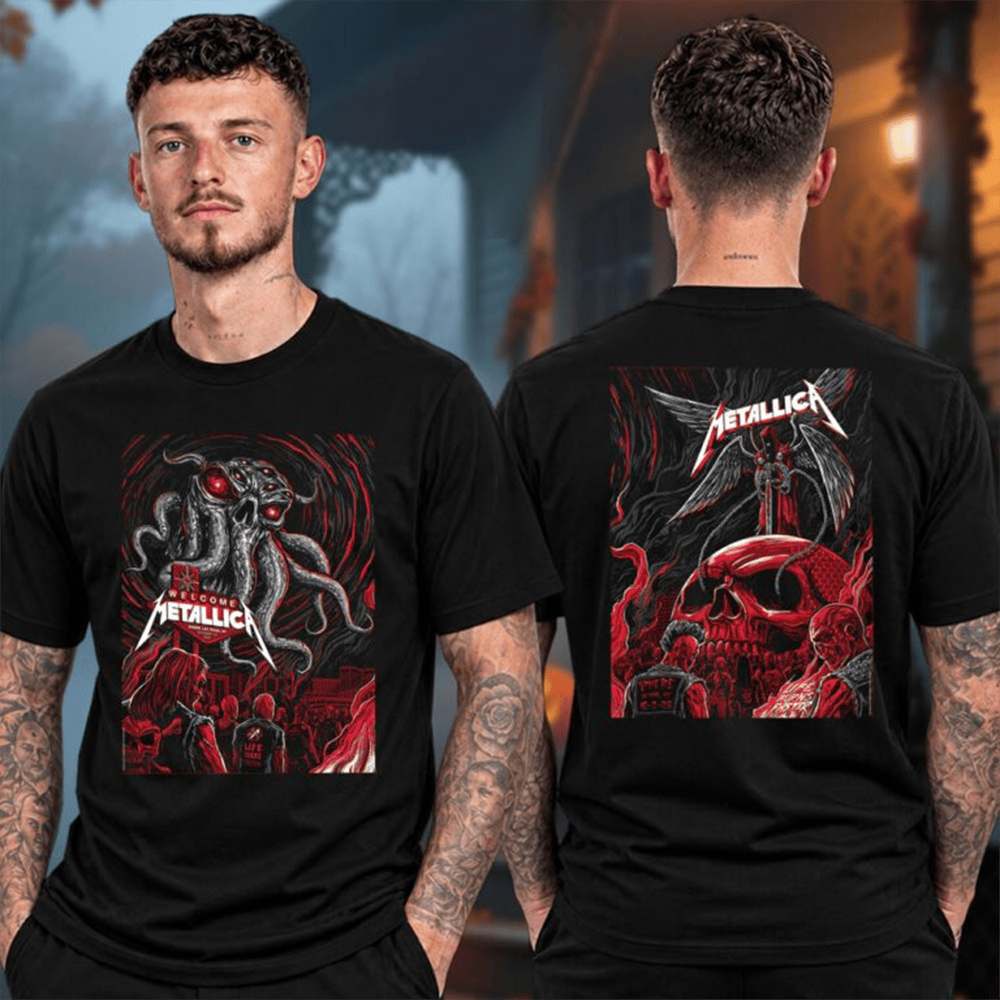 Metallica Merch Sphere Night 1 And 2 Event Poster At Sphere In Las Vegas NV 2026 T-Shirt Rock Music Fans Gift 1 - Unicasport Metallica Merch Sphere Night 1 And 2 Event Poster At Sphere In Las Vegas NV 2026 T-Shirt Rock Music Fans Gift
