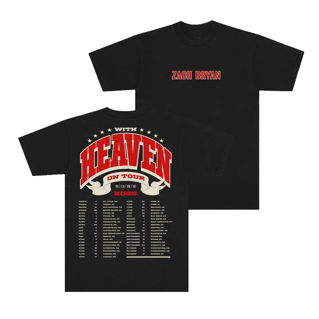 Zach Bryan Merch With Heaven On Tour 2026 Pop Up T-Shirt Gift For Country Music Lover 1 - Unicasport Zach Bryan Merch With Heaven On Tour 2026 Pop Up T-Shirt Gift For Country Music Lover