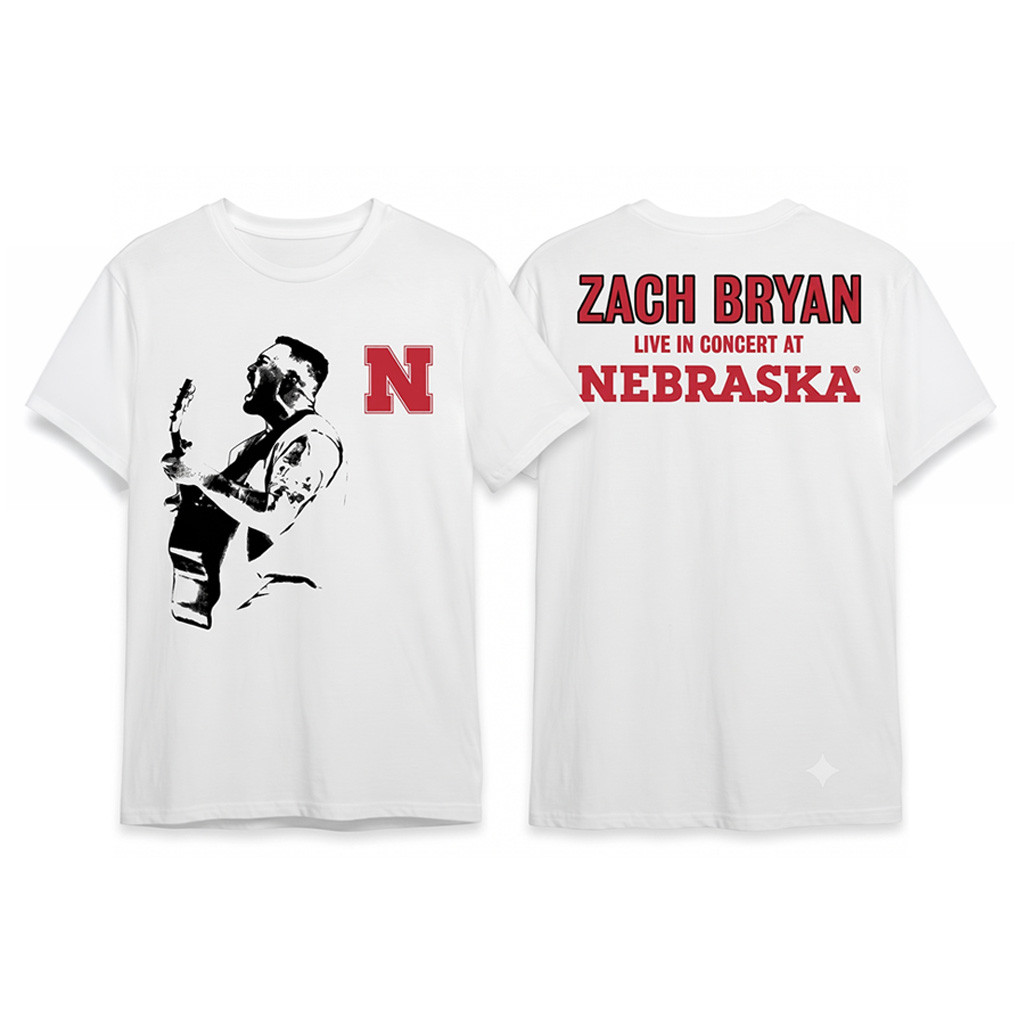 Zach Bryan Merch Live In Concert At Nebraska Huskers White T-Shirt Country Music Lover Gift 1 - Unicasport Zach Bryan Merch Live In Concert At Nebraska Huskers White T-Shirt Country Music Lover Gift