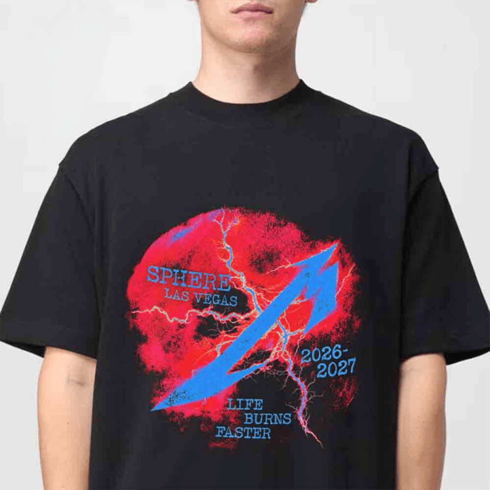 Metallica Merch Sphere Life Burns Faster 2026 2027 Las Vegas NV Tour T-Shirt Concert Outfit Men`s Gift 1 - Unicasport Metallica Merch Sphere Life Burns Faster 2026 2027 Las Vegas NV Tour T-Shirt Concert Outfit Men`s Gift