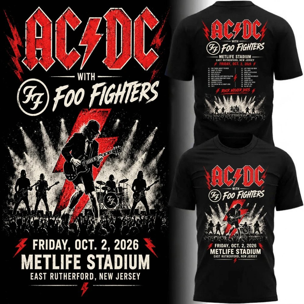 ACDC And Foo Fighters Live at MetLife Stadium 2026 Tour T-Shirt ACDC x Foo Fighters Merch 1 - Unicasport ACDC And Foo Fighters Live at MetLife Stadium 2026 Tour T-Shirt ACDC x Foo Fighters Merch