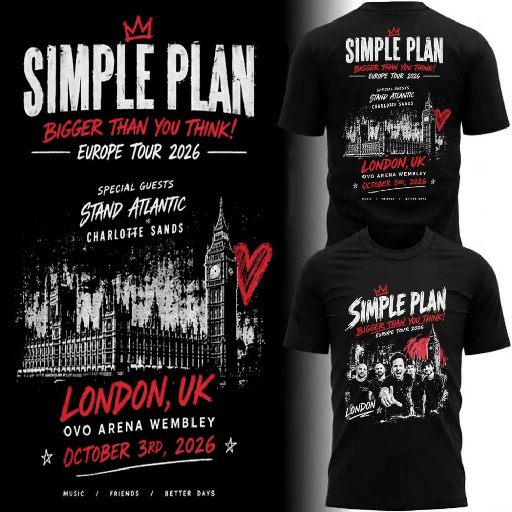 Simple Plan Bigger Than You Think Tour 2026 T-Shirt Simple Plan Merch Gifts For Rock Fans 1 - Unicasport Simple Plan Bigger Than You Think Tour 2026 T-Shirt Simple Plan Merch Gifts For Rock Fans