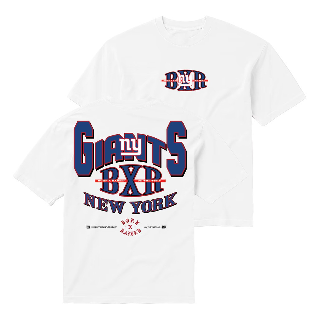 New York Giants Merch 2026 Born X Raised White Giants Block Letter T-Shirt Good Football Gifts 1 - Unicasport New York Giants Merch 2026 Born X Raised White Giants Block Letter T-Shirt Good Football Gifts