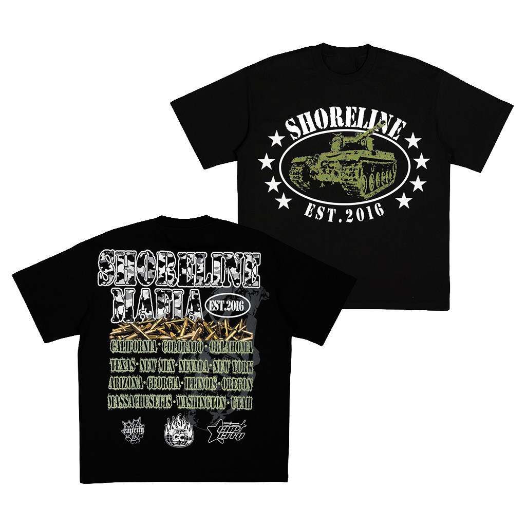 Shoreline Mafia Merch x Cap City Black Tank T-Shirt Great Hip Hop Fans Gear Ideas
