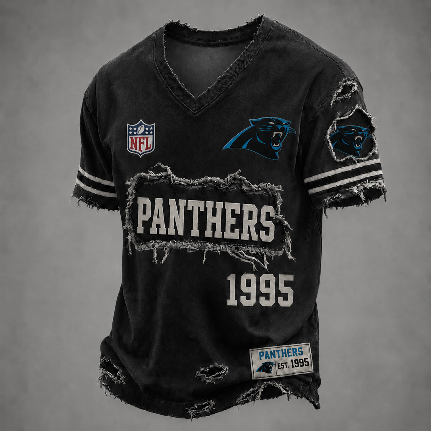 Carolina Panthers Football NFL Merch V-Neck T-Shirt Panthers Game Day Shirts Gift 1 - Unicasport Carolina Panthers Football NFL Merch V-Neck T-Shirt Panthers Game Day Shirts Gift