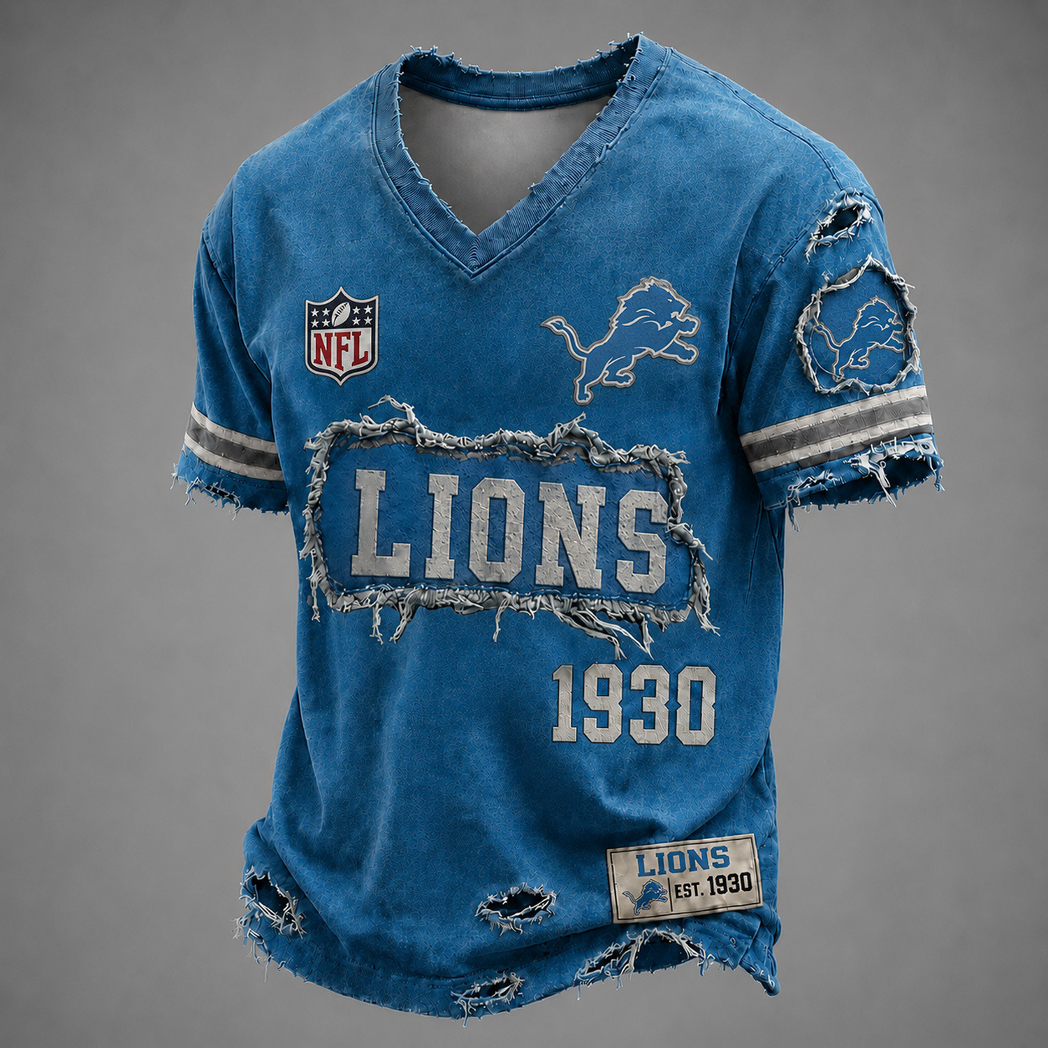 Detroit Lions Football NFL Merch V-Neck T-Shirt Lions Football Fan Apparel Gift 1 - Unicasport Detroit Lions Football NFL Merch V-Neck T-Shirt Lions Football Fan Apparel Gift