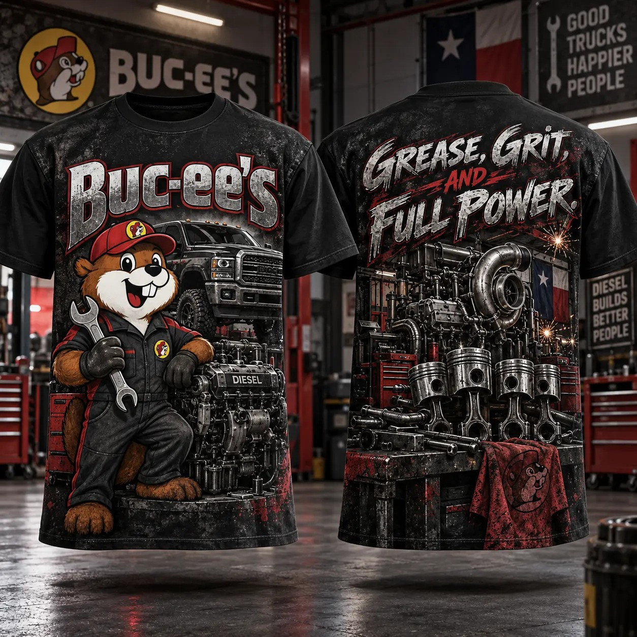 Buc-ees Merch Buc-ees Grease Grit Full Power T-Shirt Gifts For Brother 1 - Unicasport Buc-ees Merch Buc-ees Grease Grit Full Power T-Shirt Gifts For Brother