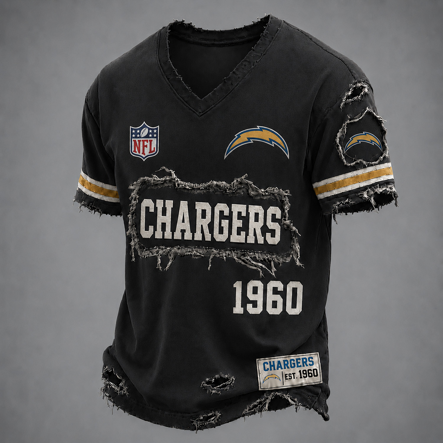 Los Angeles Chargers Football NFL Merch V-Neck T-Shirt Chargers Football Fan Outfit 1 - Unicasport Los Angeles Chargers Football NFL Merch V-Neck T-Shirt Chargers Football Fan Outfit