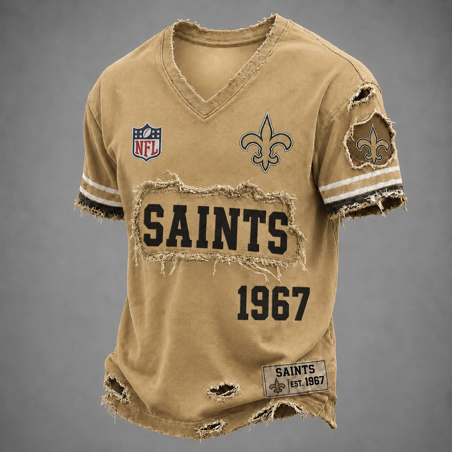 New Orleans Saints Football NFL Merch V-Neck T-Shirt Best Gifts For Football Fans 1 - Unicasport New Orleans Saints Football NFL Merch V-Neck T-Shirt Best Gifts For Football Fans