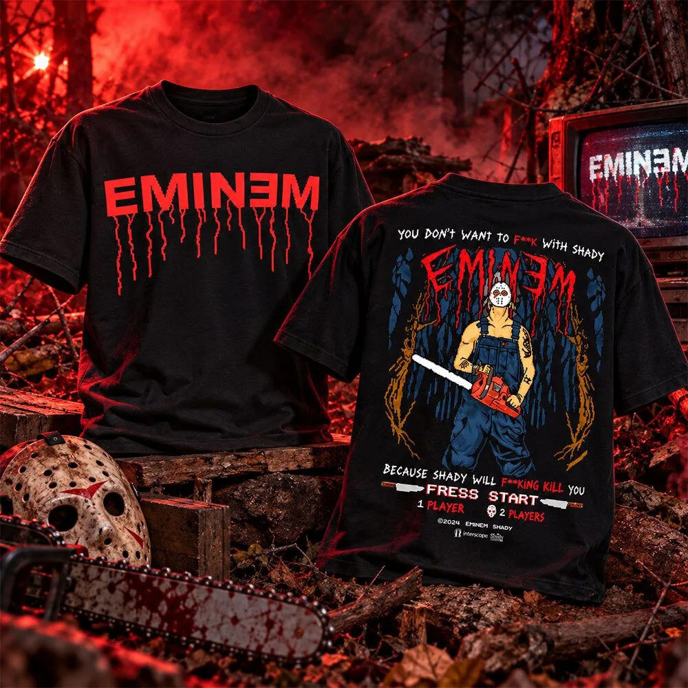 Eminem Merch Slim Shady Chainsaw Jason Mask Halloween Shirt Halloween Gifts For Stans 1 - Unicasport Eminem Merch Slim Shady Chainsaw Jason Mask Halloween Shirt Halloween Gifts For Stans