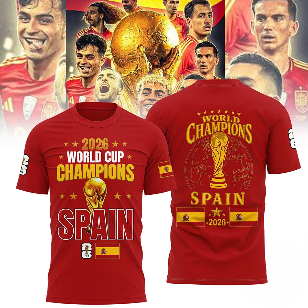 Spain National Football Team Champions Shirt Spain World Cup 2026 Clothing Soccer Lovers Gifts 1 - Unicasport Spain National Football Team Champions Shirt Spain World Cup 2026 Clothing Soccer Lovers Gifts