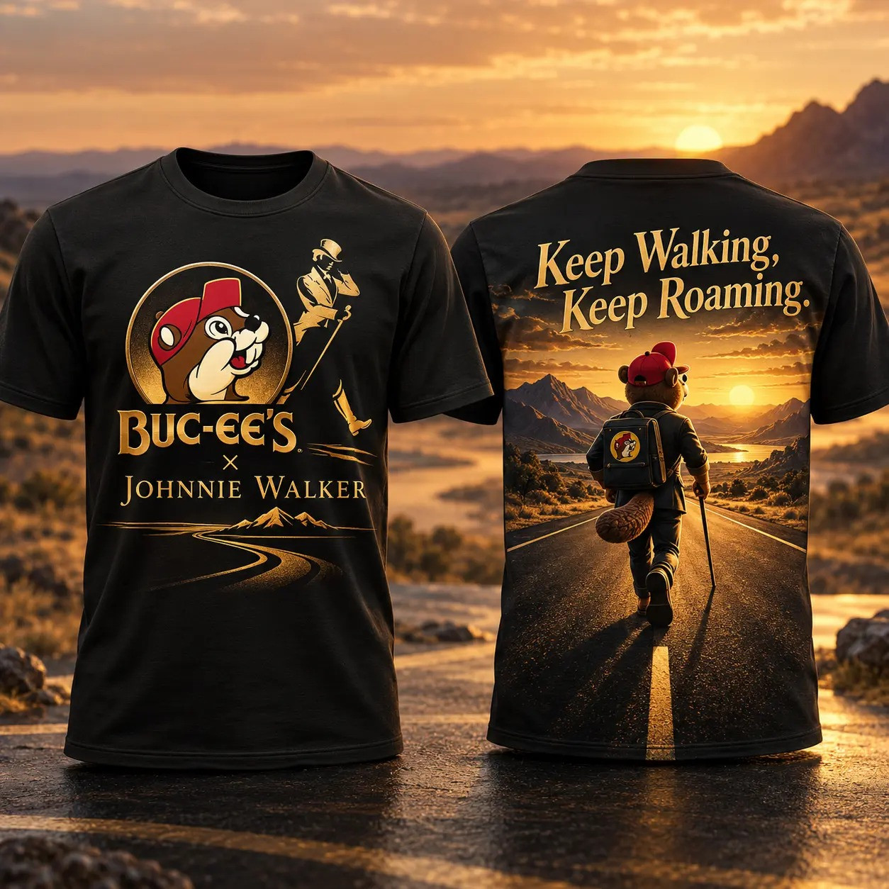 Buc-ees x Johnnie Walker Merch Buc-ees Keep Walking Keep Roaming T-Shirt Friend Gift 1 - Unicasport Buc-ees x Johnnie Walker Merch Buc-ees Keep Walking Keep Roaming T-Shirt Friend Gift