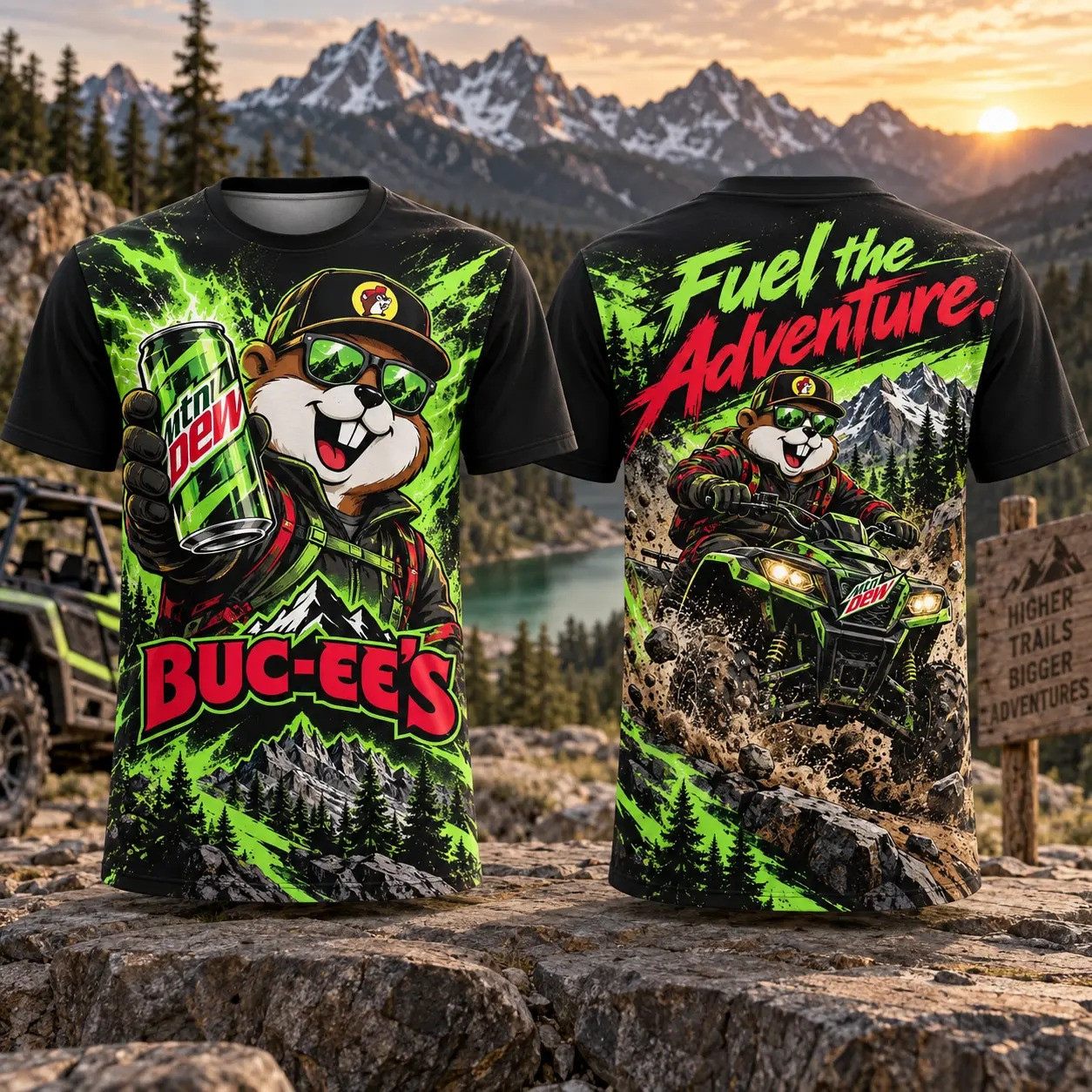 Buc-ees x Mountain Dew Merch Buc-ees Fuel The Adventure T-Shirt Friend Gift 1 - Unicasport Buc-ees x Mountain Dew Merch Buc-ees Fuel The Adventure T-Shirt Friend Gift