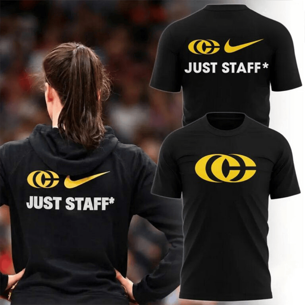 Iowa Hawkeyes Caitlin Clark Merch Just Staff 2026 Black T-Shirt Sport Fans Gift 1 - Unicasport Iowa Hawkeyes Caitlin Clark Merch Just Staff 2026 Black T-Shirt Sport Fans Gift