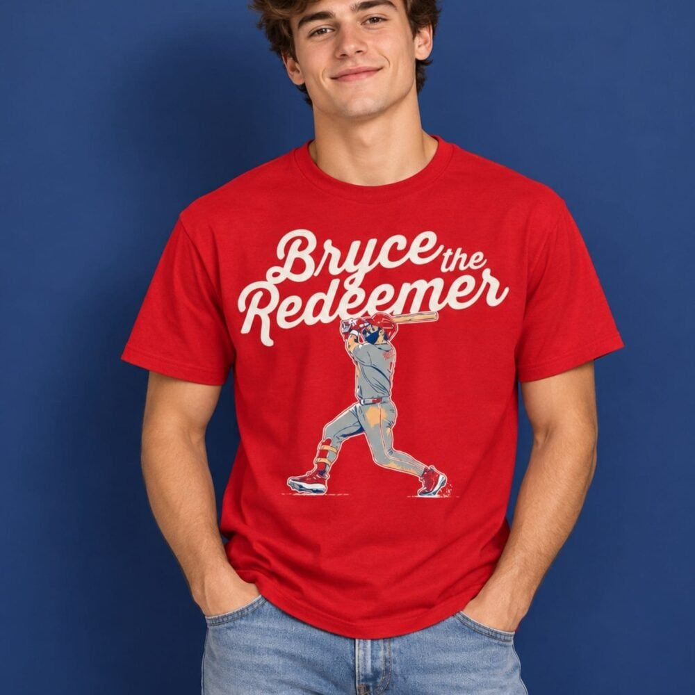 Philadelphia Phillies Merch T-Shirt Phillies Bryce Harper The Redeemer Shirt Best Fans Apparel Gift 1 - Unicasport Philadelphia Phillies Merch T-Shirt Phillies Bryce Harper The Redeemer Shirt Best Fans Apparel Gift